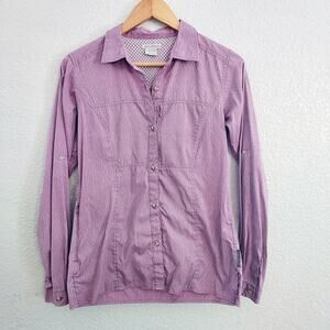 Exofficio Dark Pink Full Button Long Sleeve Size S (4-6)